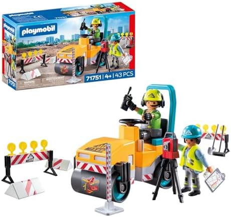 PLAYMOBIL | City Action | Straßenbaustelle | Baustellenspielzeug | Baustellen Spielset | Spielzeug für Kinder ab 4 Jahren | 71751