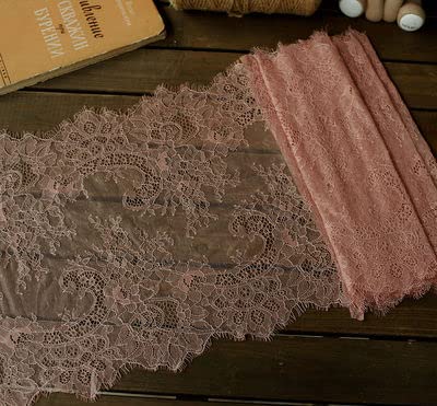 Koronka rzęsowa Vintage, Koronkowa taśma do rzęs wielokolorowa, opakowanie 3 jardów, szerokość 35 cm, do samodzielnego szycia(Dark pink)