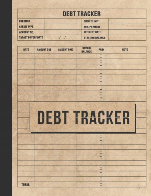 Debt Tracker: Simple Undated Debt Tracker Book And Organizer, Debt Tracker Spreadsheet, Money Debt Tracker Keeper Budgeting Financial Planning, Track Your Debt