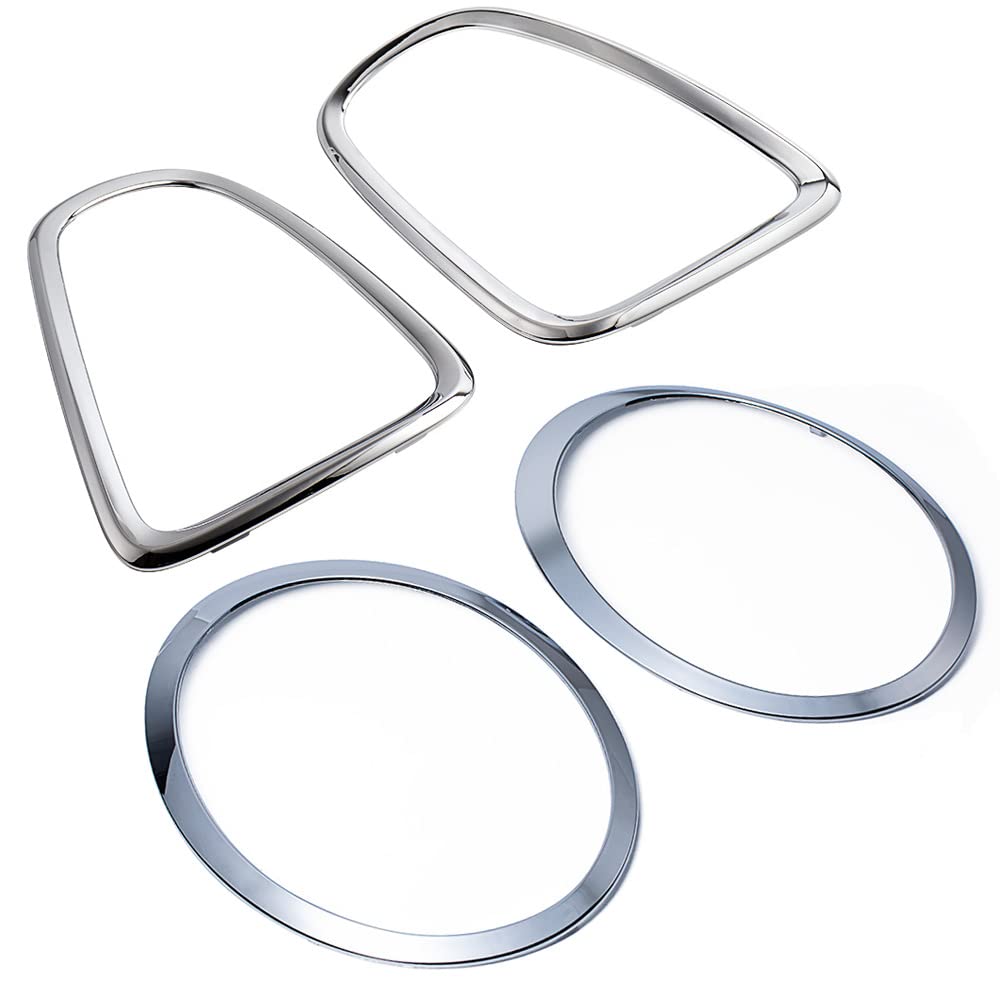 Astra Depot Chrome Front Headlight + Rear Tail Lght Trim Surround Cover Trims Bezel Pack of 4pcs Compatible For Mini R56 R57 R58 R59 Cooper S JCW 2007?2015