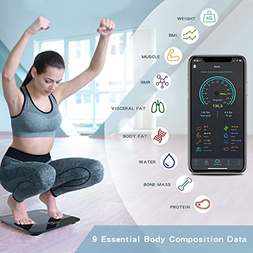Innotech Smart Body Fat Scale Bluetooth Digital Scales For Weight And Body Composition Bmi Analyzer With Free App (Please Download The Latest Version), Works With Fitbit, Apple Health & Google Fit #TOP2