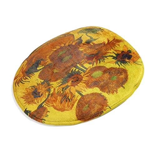 Badteppich-Set, wasserdichter Deckel, WC-Deckelbezug, Matte, 80 x 180 cm, Sonnenblumen-Motiv, Duschvorhänge für jeden… – Bild 3