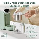 Baby Food Maker, 5 in 1 Baby Food Processor with Steaming Basket, Auto Cooking & Grinding, Touch Screen Control, Baby Steamer and Blender, Baby Food Puree Maker Warmer Mills Machine (Green) - Image 4