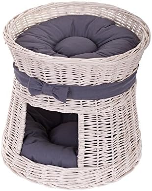 Cestino In Vimini Per Gatti E Cani E-wicker24 - Cuccia Naturale 60x46x48 Cm, Colore Crema/Beige - Foto 5