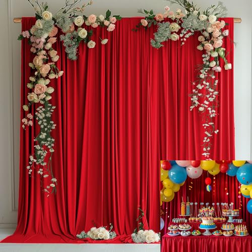 KUKUSOUL 10x10FT Wedding Curtain Dark Red Only $45.99 at Amazon