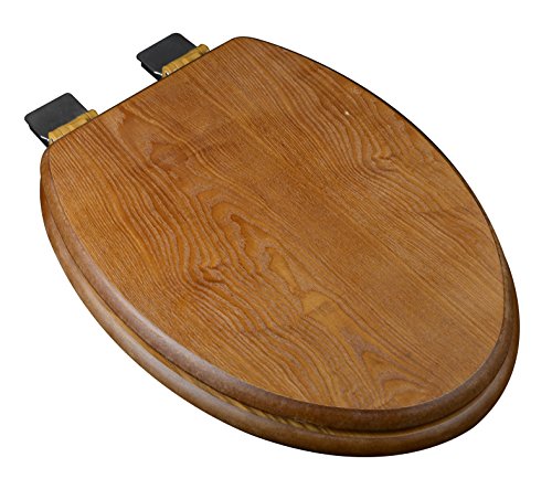 Bath Décor 5F1E1-18Bn Deluxe Wood Toilet Seat, Dark Brown Finished/Brushed Nickel #TOP5