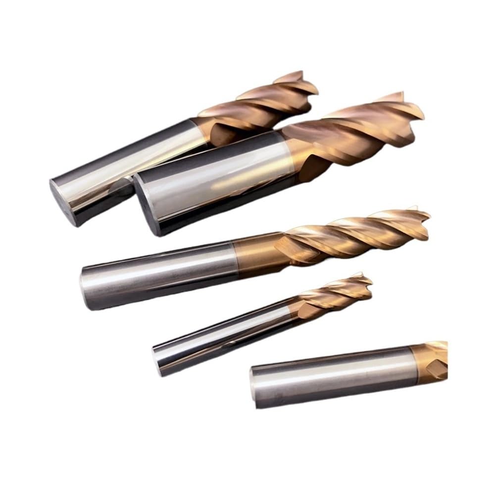 HRC60 Hartmetall-Schaftfräser, Durchmesser 1,1 mm ~ 7,9 mm, 4 Nuten, Wolfram-Maschinenschneider, Werkzeugbeschichtung, Metallfläche(D7.5x8dx50x100L-4T)