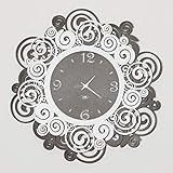 Arriva montato ma senza pile Arti & Mestieri Orfeo - Orologio da Parete di Design 100% Made in Italy - in Ferro, Diametro 50 cm - Bianco e Fango