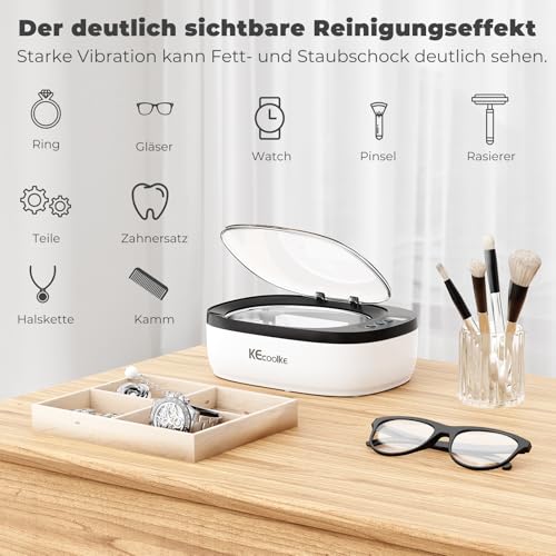 Ultraschallreinigungsgerät Ultraschallreiniger Ultraschallgerät KECOOLKE 750ml Sonic Cleaner mit digitalem Timer für Brillen, Ringe, Münzen, Fingerringe, Geld