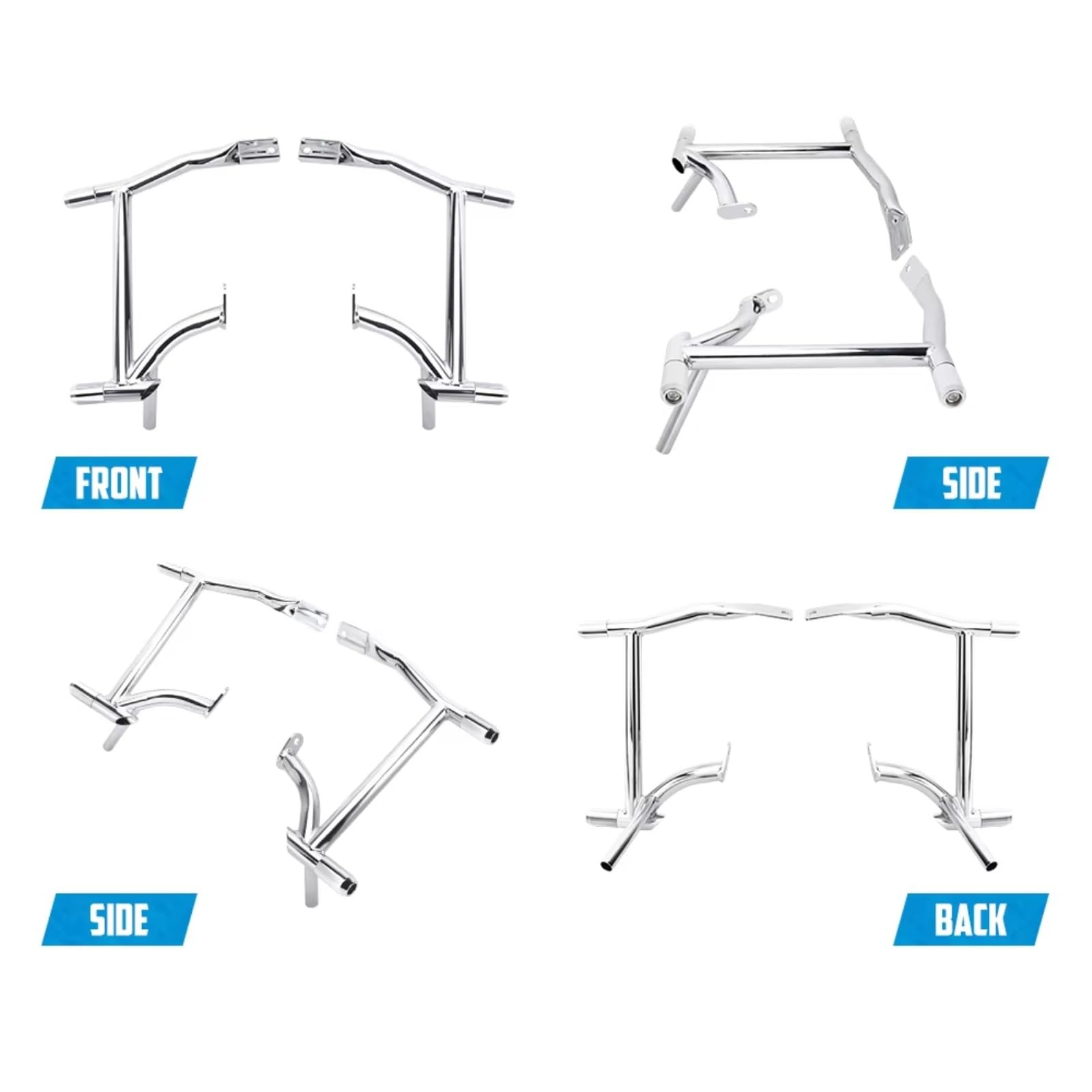 Compatibile Con Per FLHT Per FLHX Per FLTRX Per FLHR 2009-2025 Moto Bisaccia Crash Bar Guard Posteriore Rails Staffa Cromata