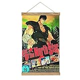 Anime Fist of The North Star - Póster de tela para decoración de habitación, kit de lona de aceite, regalo