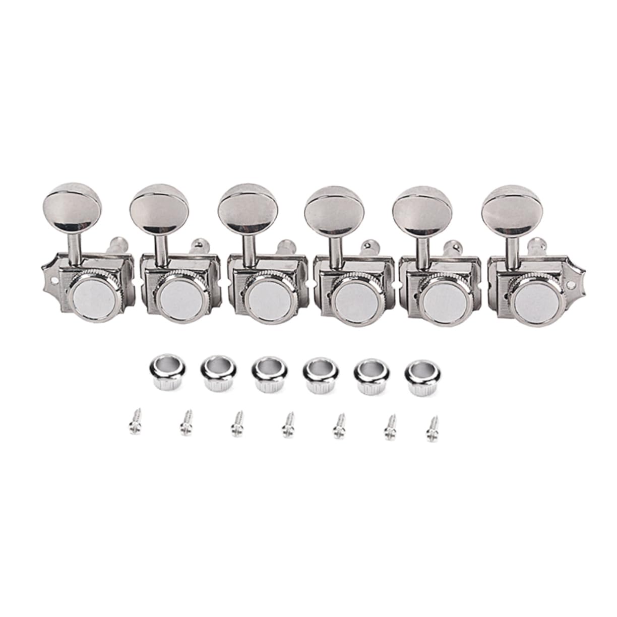 VANZACK 6Pcs Right Side Locking Tuning Pegs for Electric Guitar Durable Nickel Machine Heads Compatible with Various Guitar Models Enhanced Sound Quality Easy to Install