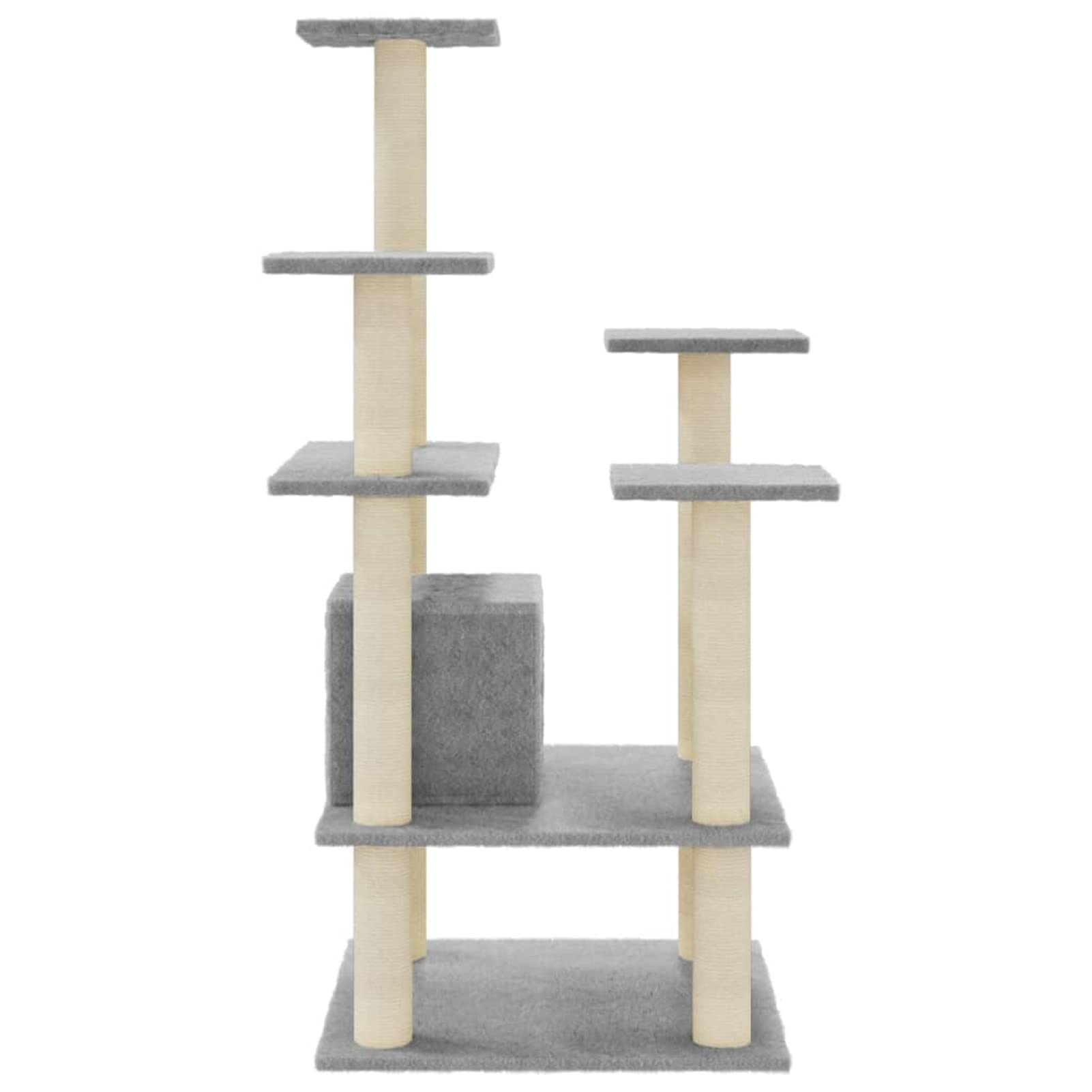 Homgoday Albero tiragraffi in sisal, grigio chiaro, 110 cm, tiragraffi a torre per gatti multilivello, centro attività per gatti da interni