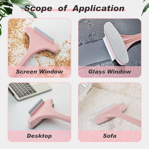 Image of PAXCOO Multifunctional Detachable Glass Screen Window 2-in-1 Mesh Cleaning Brush Wiper with Extended Long Handle Brush Equipment with Handle Mesh Cleaning Tools for Household Multicolor (Pack 1)