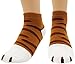 JJMax Women's Cute Kitty Cat Paws Socks with Paw Prints on Toes, Ankle 4 Pair Set, One Size,Ankle 4 Pair Set,One Size
