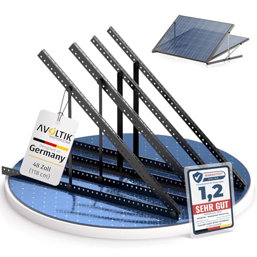 Avoltik Balkonkraftwerk Halterung 2er Set bis 118cm I Solarpanel Halterung für 2 Module I Verstellbar 0-90° I Ideal für Dach, Balkon & Boden