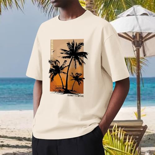Palm Tree Hawaiian Shirt for Men Vacation Beach Tropical Casual Shirts Oversized Tshirts Graphic Tees Summer Tops3