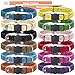 GAMUDA Puppy Collars â€“ Super Soft Velvet Whelping Puppy ID - Adjustable Breakaway Litter Collars Pups â€“ Assorted Colors Plain & Identification Collars with 2 Record Keeping Charts - Set of 12 (S)