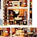 WYD Chinese Creative Doll House Inn Restaurant Mini Educational Puzzle Toy Gift with LED Light