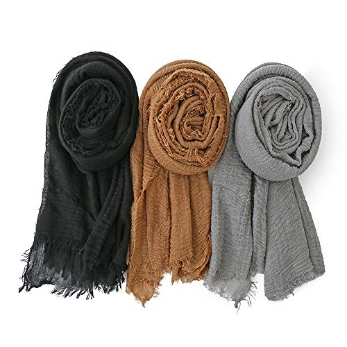 EVQ 3 PCS Women Soft Scarf Shawl Long Scarf, Head Wrap Scarves for Women (3pcs...
