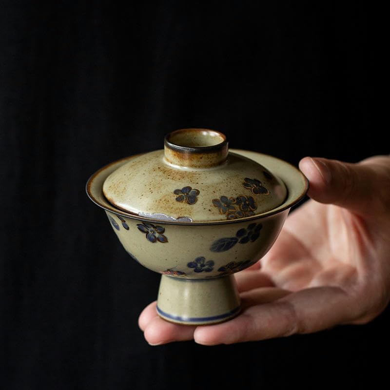 Zestaw do herbaty Chiński zestaw do herbaty, 100 ml 9 * 7,5 cm Retro Gaiwan Filiżanka Ceramiczna Kielich Ręcznie Malowane Ceramiczne Filiżanki do Herbaty Chińskie Do Na Prezent I Domu