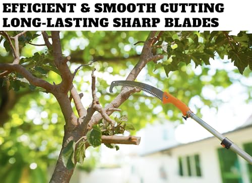Image of 48-144 inch Telescoping Pole with Tree Pruner Extendable for Tree Trimming / / Manual Pole Saws for Tree Trimming / / Long Tree Trimmer with Telescopic Extension Pole / / The Ultimate Tree Pruning Pole Saw