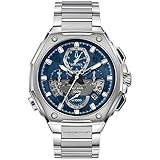 Bulova Men's Precisionist Chronograph Blue Dial Stainless Steel Watch | 96B349