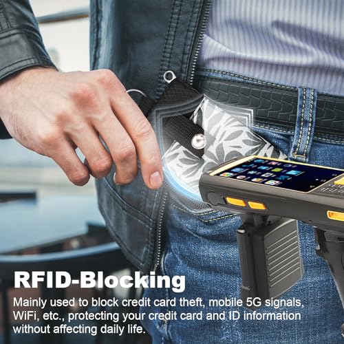 Image of Minimalist RFID Wallet with Lanyard, Multi-functional ID Case with 2 Zipper Pockets and Key Chain for Men and Women, Tactical Badge Pouch Cards Holder, Coin Purse for Travel Sports - Two-Tone