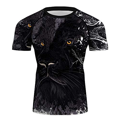 CHOO Men's Lion Series MMA BJJ Cross Training Rash Guard Shorts Spat No Gi Set3