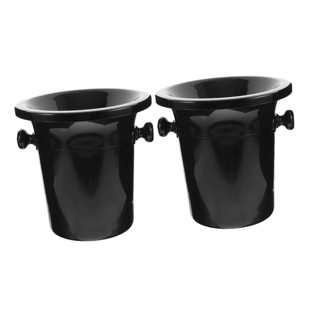 Secchielli Sputacchiere per Vino 2 Pezzi in Plastica Nera | Botte per Degustazioni, Cestello Vino Funzione Ghiaccio e Cubetti, Festival Birra Decor per Cantine ed Esposizioni