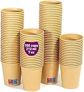 ABENA Bicchieri Da Caffè Usa E Getta Ecologici 200 Ml, 100 Pezzi, Marrone - Perfetti Per Eventi E Festività - 5