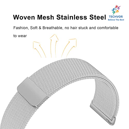 Image of 22 mm Stainless Steel Adjustable Magnetic Strap For Amazfit GTR 47mm | GTR 2 | GTR 2e | GTR 3 | GTR 3 Pro | Stratos | Nexo (Silver)
