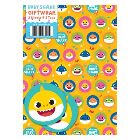 Official Baby Shark Gift Wrapping Paper Set Cover