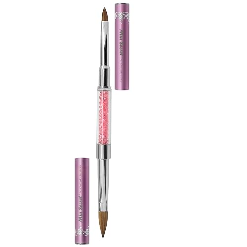 Mia Secret Pinceles de uñas Premier, 100 % cabello Kolinsky, fabricados en Estados Unidos, Prenium, pinceles para arte de uñas (rosa, 8 o -4 o)
