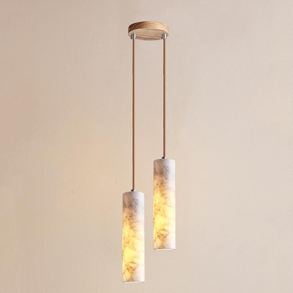 Mid Century Natural Marble Pendant Light Modern Alabaster Pendant Lamp