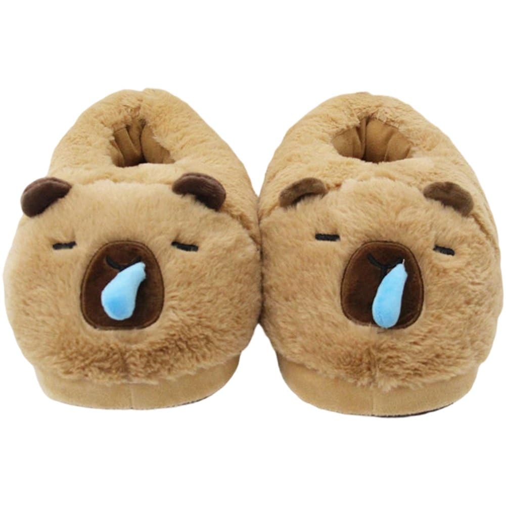 Casiler Plush Capybara Slippers, Cute Cartoon Animal Slippers Winter House Shoes Indoor Warm Plush Cotton Shoes