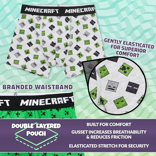Minecraft Boys Boxer Shorts - Pack of 3 Boys Underwear - Gifts4