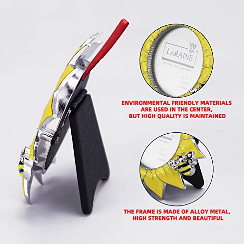 Laraine Picture Photo Frame Metal High Definition Glass Small Display Pictures For Table Top Home Decorative Christmas Holiday Gift (Sunflower (Ribbon)) #TOP3