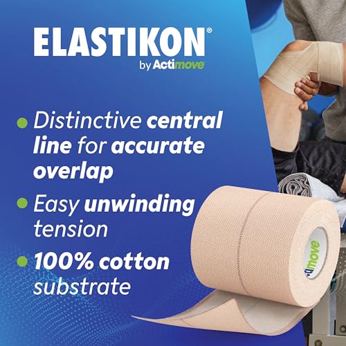 Cinta adhesiva elástica Actimove Elastikon de compresión para esguinces y lesiones, 24 u 3