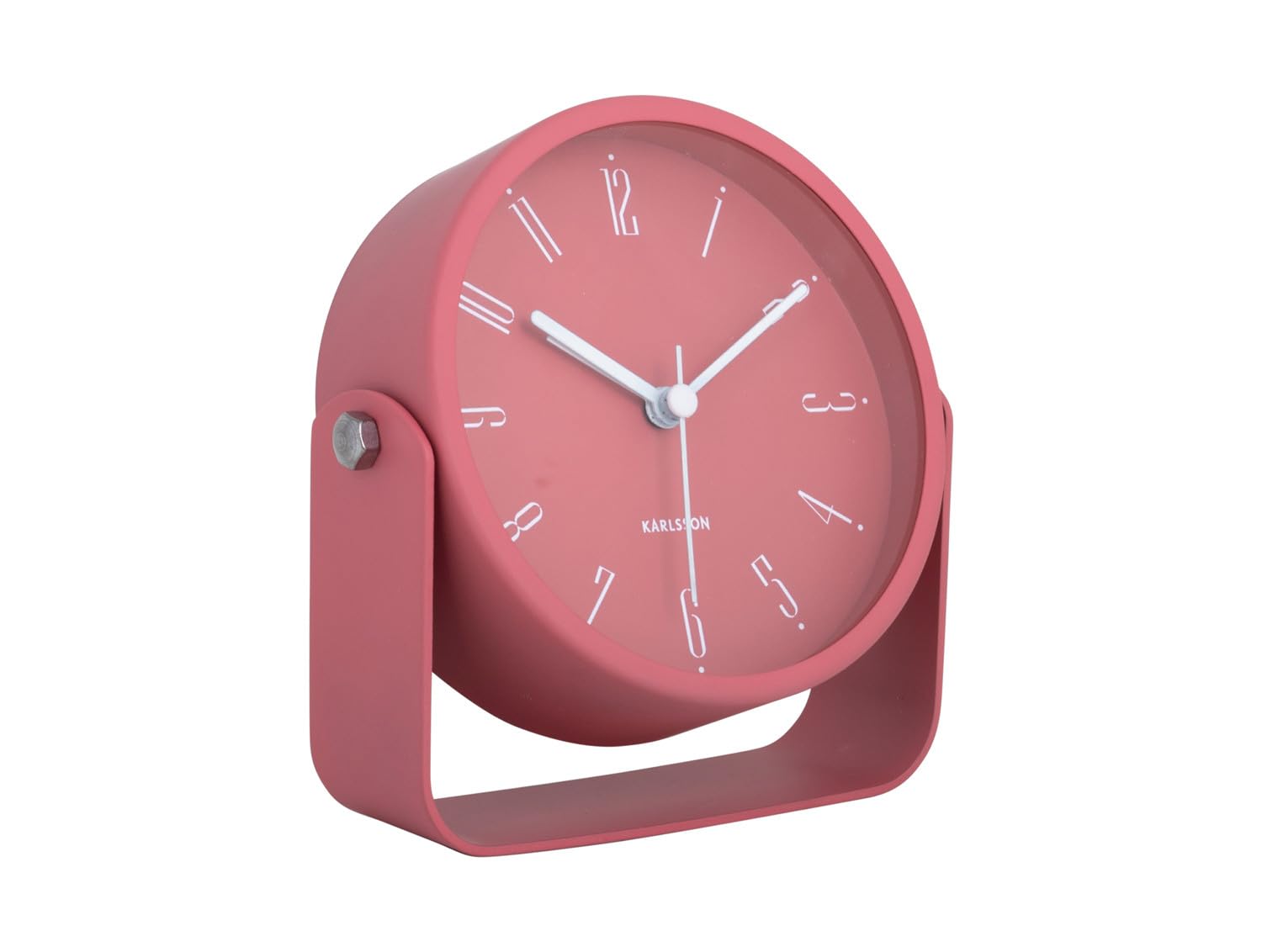 Karlsson Blush Red Regal Numbers Alarm Clock With Light function