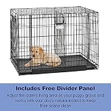 MidWest Homes for Pets Intermediate Ovation Double Door 36-inch Folding Metal Dog Crate, Front and Up & Away Side Doors, Space-Saving Design