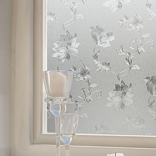 Amazon Com Gggarden Kcasa Z021 45cmx200cm Modern Flower Pattern Glass Stickers Bathroom Balcony Sliding Door Frosted Glass 3d Stickers 1 Garden Outdoor