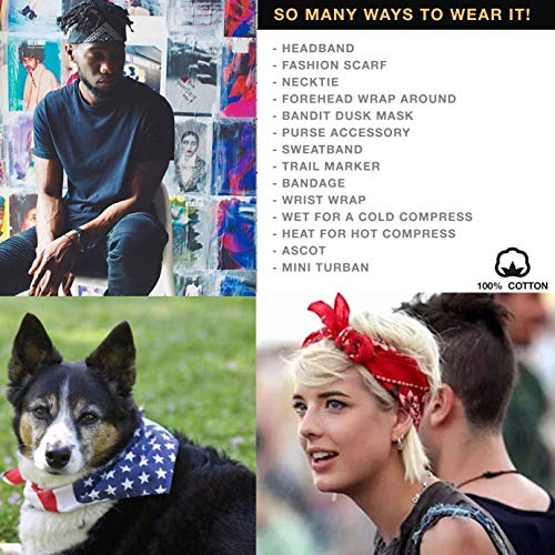 Paisley Bandanas Assorted Colors, 12 Pack 100% Cotton Cowboy Bandana Scarf Funny Party Hats 12 Colors #TOP3