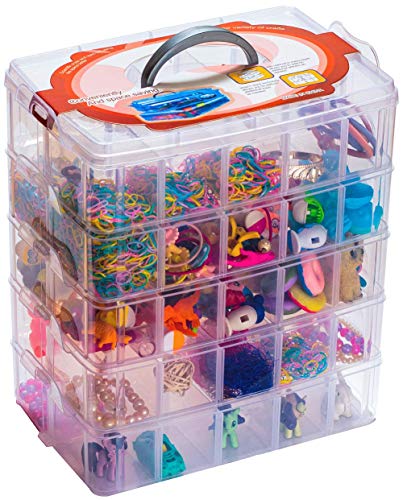 Sooyee 5 Layers Stackable Storage Container Clear 50 Adjustable Compartments,Compatible With Small Toys Arts And Crafts Piping Tips Hardware Storage Organizer thumb #1