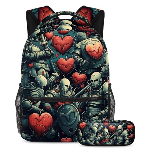 Cartable enfant War of Red Hearts grand format pour ranger tous les grands cahiers A4