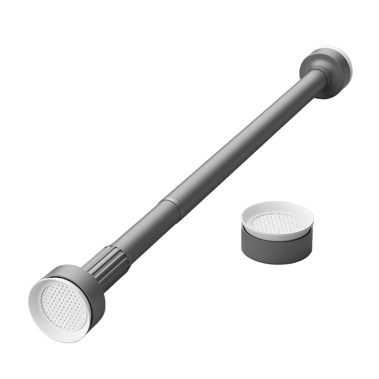 Regulowany, wysuwany drążek do zasłony prysznicowej Teon, 35-250 cm, bez wiercenia, odporny na rdzę, do szafy i przegrody pokoju, szary (109 cm - 190 cm) - łatwy montaż i