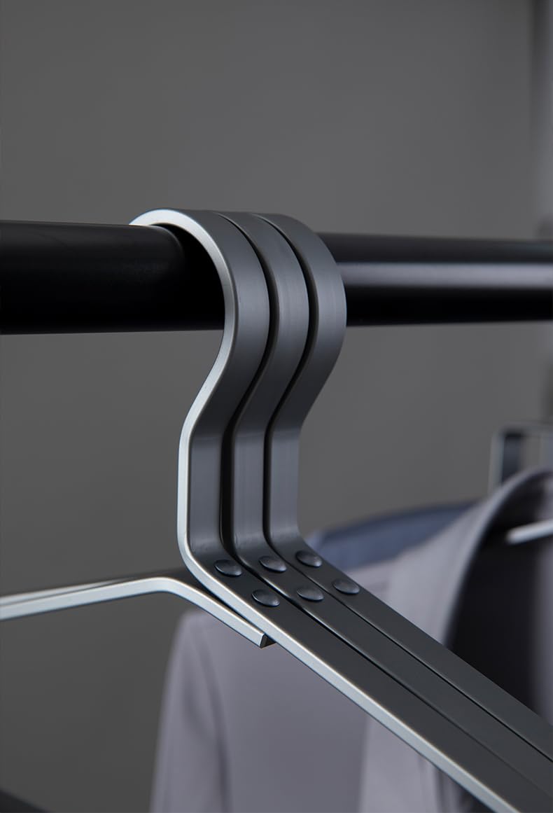 Premium Kleiderbügel aus Aluminium, matt, silberfarben, 6-teiliges Set, 45 cm, extra glatt und langlebig, Metall-Kleiderbügel, Kleiderbügel, Kleiderbügel, Kleiderbügel, Kleiderbügel, Kleiderstütze