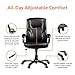Amazon Basics Executive Home Office Desk Chair with Padded Armrests, Adjustable Height and Tilt, Rolling Swivel Chair, 275 Pound Capacity, Black and Silver