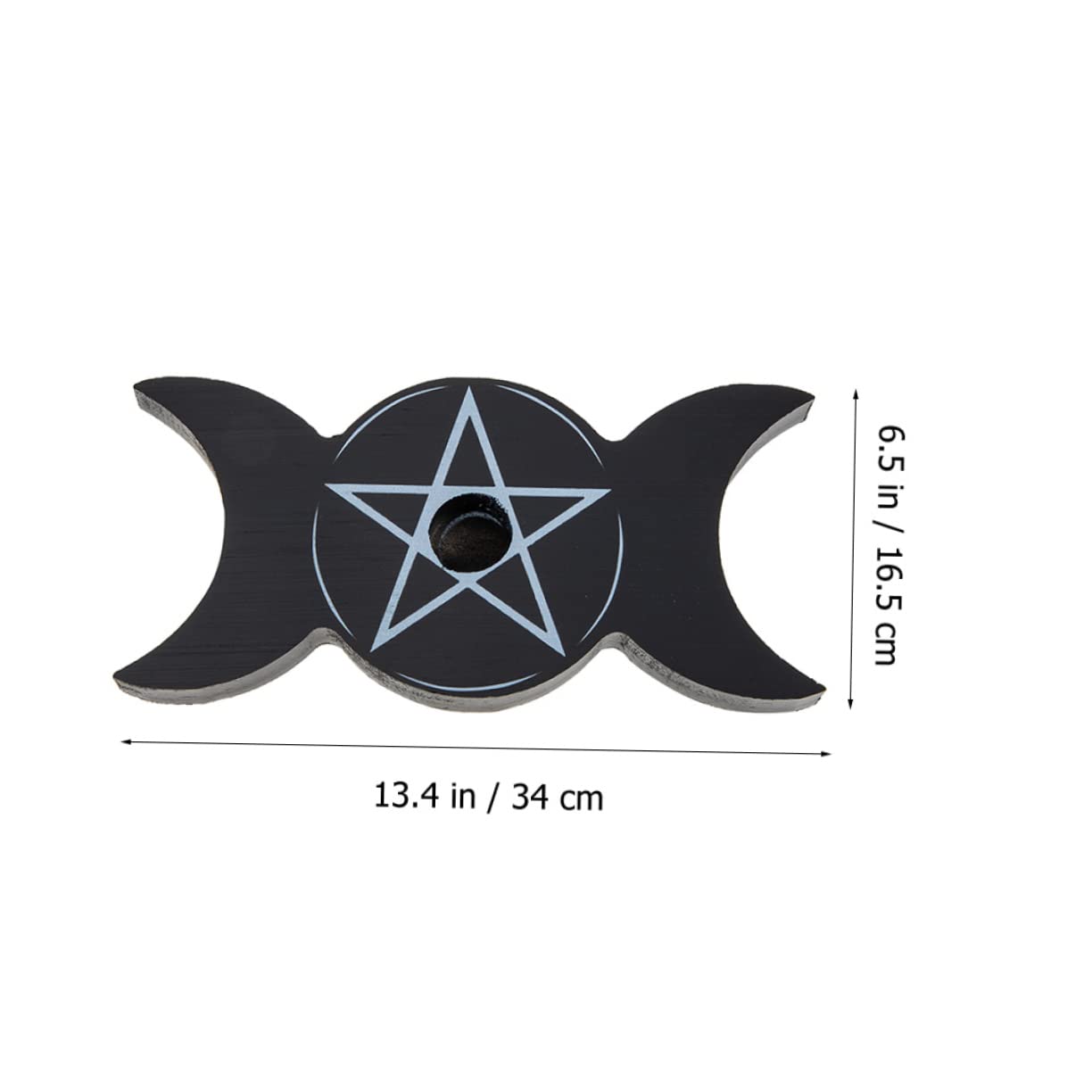 月の形状 黒色キャンドルホルダー