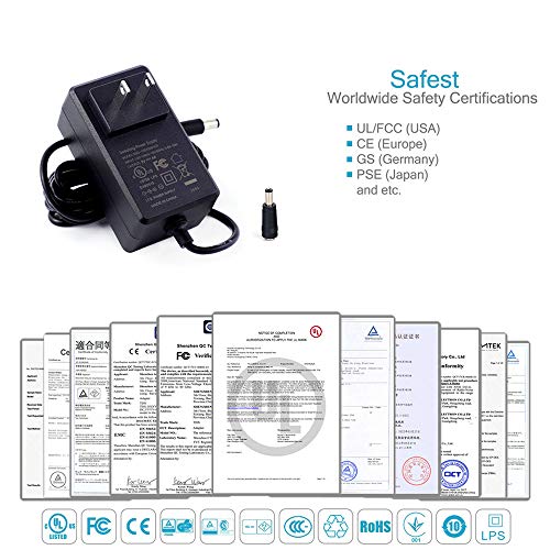 [UL Listed] MIXGOO 5V 4A Power Supply Charger (Input AC 100V-240V, Output DC 5 Volt 4 Amp 20 Watt) Adapter Switching Transformer Converter DC 5.5mm x 2.1mm / 5.5mm x 2.5mm Universal4
